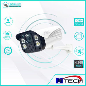 Camera IP J-Tech UHDP8205CL (3MP / Human Detect / Face ID / PoE / Full color) Ngoài Trời