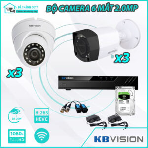 Combo Trọn Bộ 6 Camera Kbvision 2.0MP