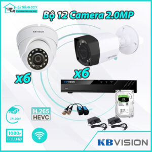 Combo Trọn Bộ 12 Camera Kbvision 2.0MP  - Thu Tiếng