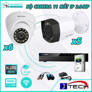 Combo Trọn Bộ 11 Camera Kbvision 2.0MP  - Thu Tiếng