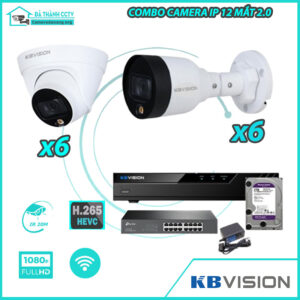 Combo Trọn Bộ 12 Camera KBvision IP 2.0MP - Thu Tiếng