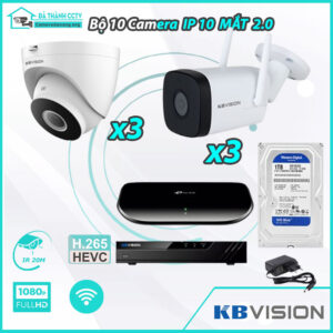 Combo Trọn Bộ 6 Camera KBvision IP 2.0MP – Thu Tiếng