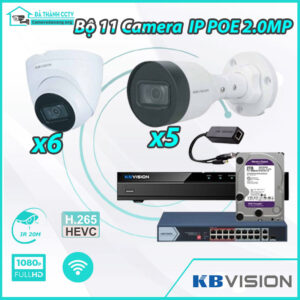 Combo Trọn Bộ 11 Camera Kbvision IP POE 2.0MP