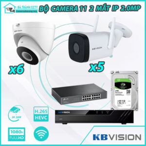 Combo Trọn Bộ 11 Camera KBvision IP 2.0MP