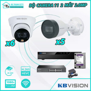 Combo Trọn Bộ 11 Camera KBvision IP 2.0MP