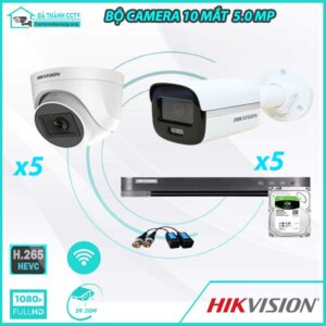 Combo Trọn Bộ 10 Camera Hikvision 5.0MP  - Thu Tiếng