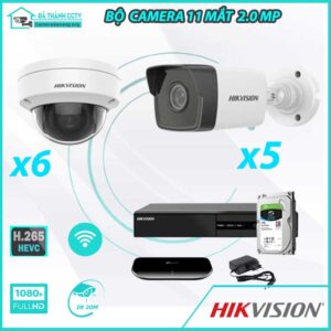 Combo Trọn Bộ 11 Camera Hikvision IP 2.0MP  - Thu Tiếng