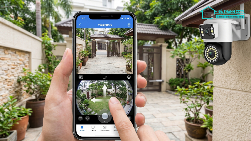 Theo Dõi Từ Xa Qua Điện Thoại Với Camera Yoosee 2 Mắt Ngoài Trời-2